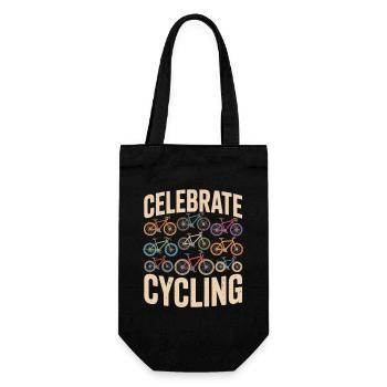 Celebrate Cycling Fahrrad Retro - Geschenkbeutel für Flaschen - Schwarz - Vorne