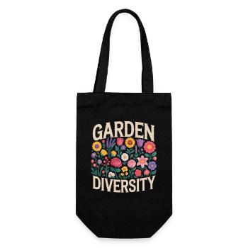 Garden Diversity Blumen Garten - Geschenkbeutel für Flaschen - Schwarz - Vorne