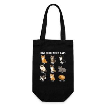  Wie Man Katzen Erkennt Lustiges Katzen-diagramm - Geschenkbeutel für Flaschen - Schwarz - Vorne