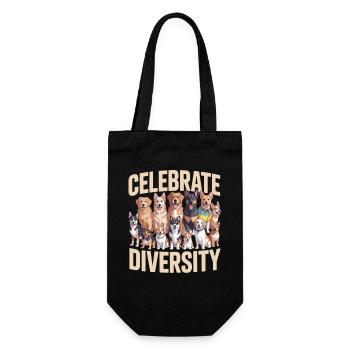 Celebrate Dog Diversity Hunde - Geschenkbeutel für Flaschen - Schwarz - Vorne