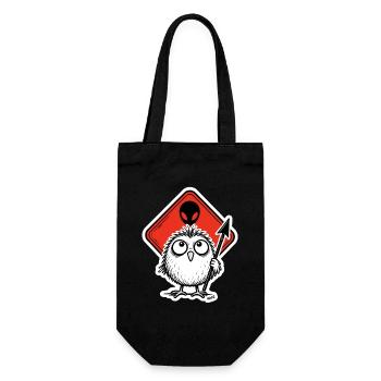 Owl with Alien Sign - Gift Bag for Bottles - black - Front