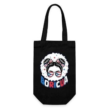 Boricua Girl Puerto Rican Puerto Rico Hispanic - Gift Bag for Bottles - black - Front