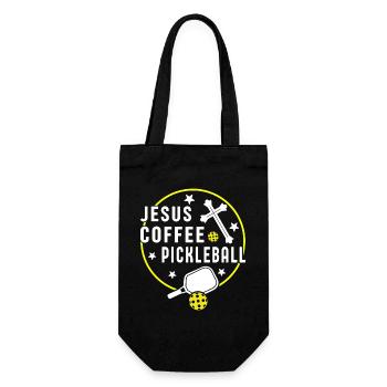 Jesus Coffee Pickleball Design - Gift Bag for Bottles - black - Front