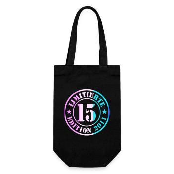 15th Birthday Boy - Gift Bag for Bottles - black - Front
