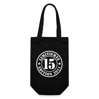 15th Birthday Young Girls - Gift Bag for Bottles - black - Front