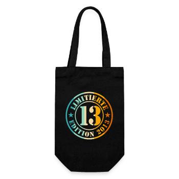 13th Birthday - Gift Bag for Bottles - black - Front
