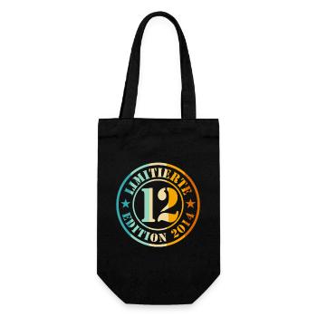 12th Birthday - Gift Bag for Bottles - black - Front
