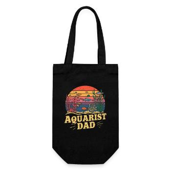  Aquarist Dad Retro Aquarium Vater Aquaristik - Geschenkbeutel für Flaschen - Schwarz - Vorne
