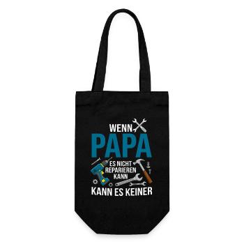 Wenn Papa es nicht reparieren kann Werkzeug - Geschenkbeutel für Flaschen - Schwarz - Vorne