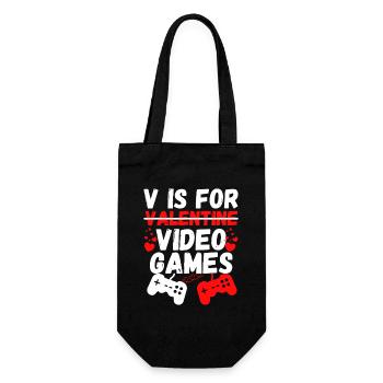Valentins-Videospiele: V ist für - Geschenkbeutel für Flaschen - Schwarz - Vorne