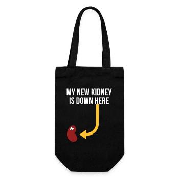 Meine neue Niere ist hier unten - Geschenkbeutel für Flaschen - Schwarz - Vorne