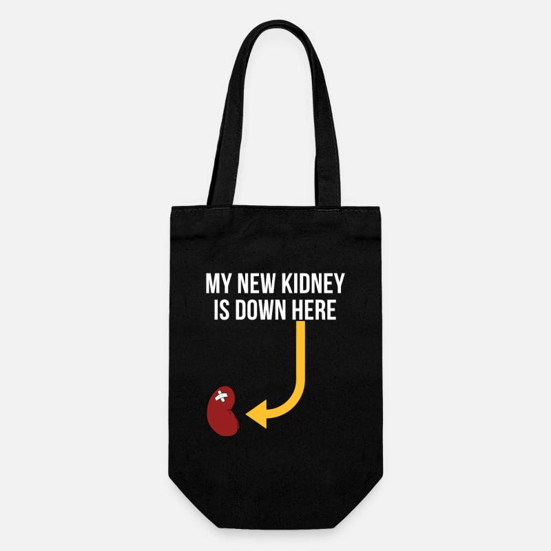 Mon nouveau rein est ici en bas - Sac à bouteille - noir