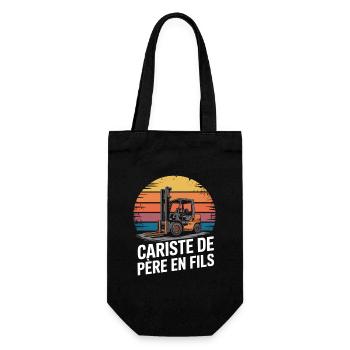Humour Cariste De Père En Fils Cadeau Métier  - Sac à bouteille - noir - Devant