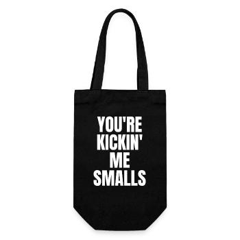 Schwangere Mutter, du trittst mich, Smalls, lustig - Geschenkbeutel für Flaschen - Schwarz - Vorne