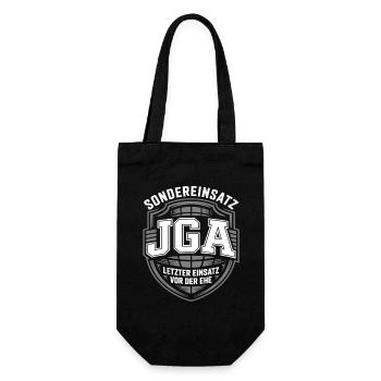 Sondereinsatz JGA Junggesellenabschied - Geschenkbeutel für Flaschen - Schwarz - Vorne