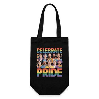 Celebrate Pride LGBT Regenbogen Diversity - Geschenkbeutel für Flaschen - Schwarz - Vorne