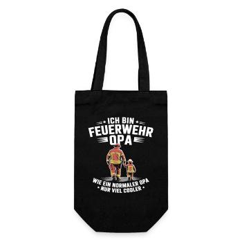 Feuerwehr Opa Cooler Feuerwehrmann - Geschenkbeutel für Flaschen - Schwarz - Vorne