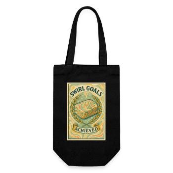 Swirl goals achieved | Soapmaking - Gift Bag for Bottles - black - Front