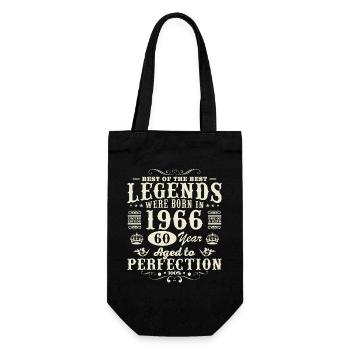 60 Jahre 1966 Vintage Retro Geburtstagsgeschenk - Geschenkbeutel für Flaschen - Schwarz - Vorne