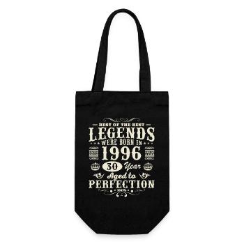 30 Years 1996 Vintage Retro Birthday Gift - Gift Bag for Bottles - black - Front
