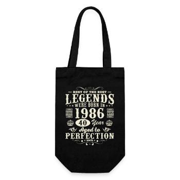 40 Jahre 1986 Vintage Retro Geburtstagsgeschenk - Geschenkbeutel für Flaschen - Schwarz - Vorne