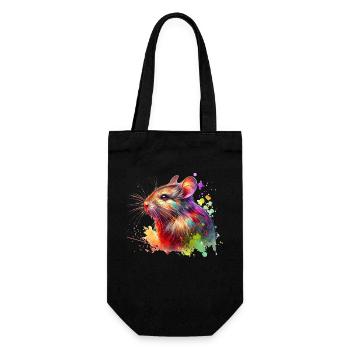 Degu Motif - Gift Bag for Bottles - black - Front