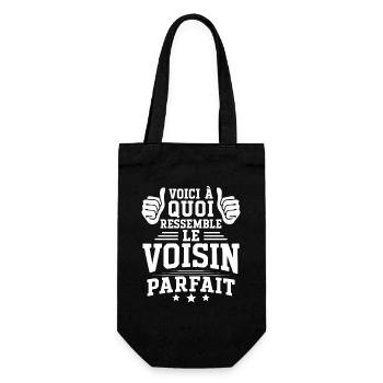 voisin parfait Cadeau humour personnalisé - Sac à bouteille - noir - Devant