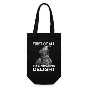 Naughty Grey Parrot Sarcasm Funny Parrot - Gift Bag for Bottles - black - Front