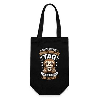 Wonderful day enjoying peace and quiet - Gift Bag for Bottles - black - Front