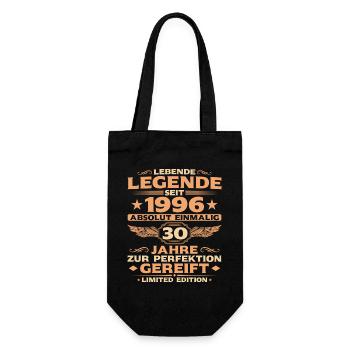 Absolut Einmalig 1996 – 30. Geburtstag Retro - Geschenkbeutel für Flaschen - Schwarz - Vorne