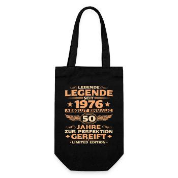 Absolut Einmalig 1976 – 50. Geburtstag Retro - Geschenkbeutel für Flaschen - Schwarz - Vorne