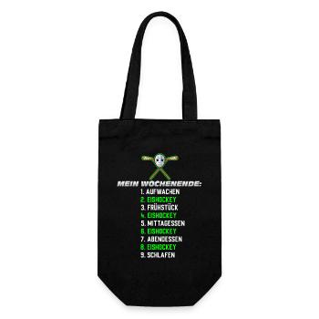 Mein Wochenende: Nur Eishockey - Geschenkbeutel für Flaschen - Schwarz - Vorne