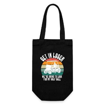 Retro Golf Cart Sonnenuntergang - Geschenkbeutel für Flaschen - Schwarz - Vorne