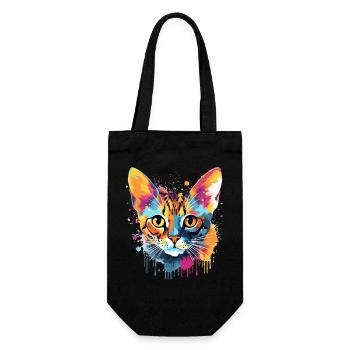 Art coloré sur le visage du chat Bengal - Sac à bouteille - noir - Devant