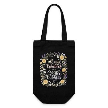 All My Troubles Are Soap Bubbles - Gift Bag for Bottles - black - Front
