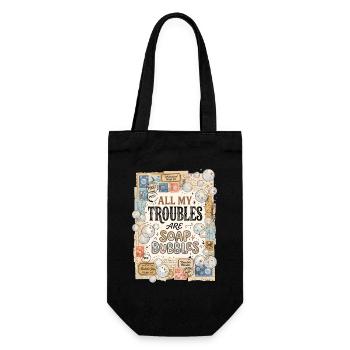 All My Troubles Are Soap Bubbles - Gift Bag for Bottles - black - Front