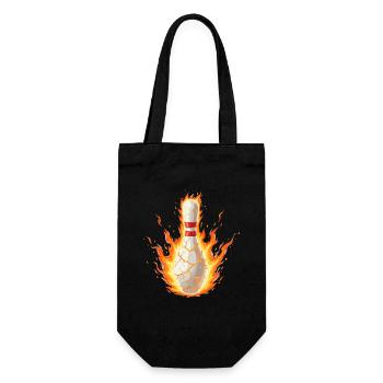 Blazing bowling pin in lava crack - Gift Bag for Bottles - black - Front