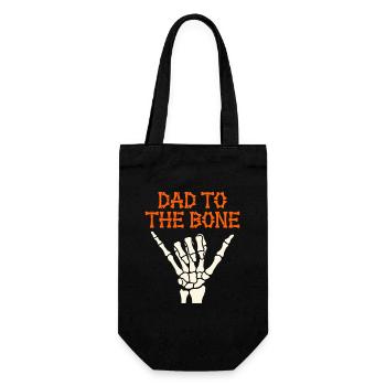 Halloween Dad To The Bone Skeleton Hand Fun Papa - Geschenkbeutel für Flaschen - Schwarz - Vorne