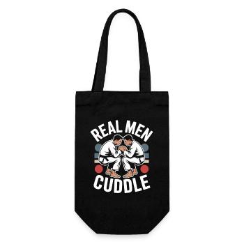Real Men Cuddle Brazilian Jiu Jitsu MMA Judo BJJ - Gift Bag for Bottles - black - Front