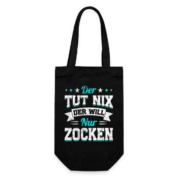 Der Tut Nix Der Will Nur Zocken - Geschenkbeutel für Flaschen - Schwarz - Vorne