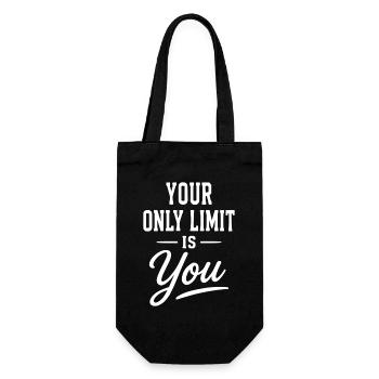 Your Only Limit Is You Typografie Spruch - Geschenkbeutel für Flaschen - Schwarz - Vorne