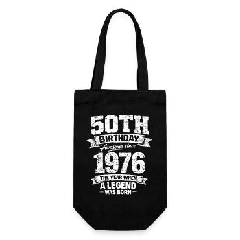 50th Birthday Awesome Since 1976 Legend Born - Gift Bag for Bottles - black - Front