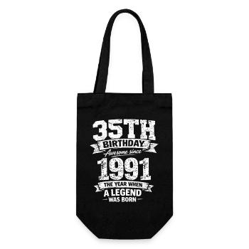 35th Birthday Awesome Since 1991 Legend Born D - Gift Bag for Bottles - black - Front