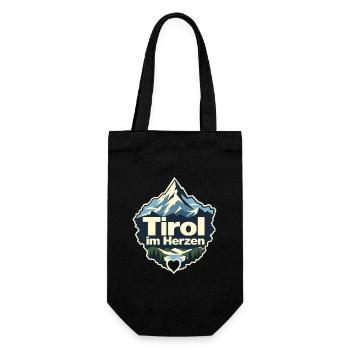 Tirol im Herzen Austrian Tirol Alpine Pride - Geschenkbeutel für Flaschen - Schwarz - Vorne