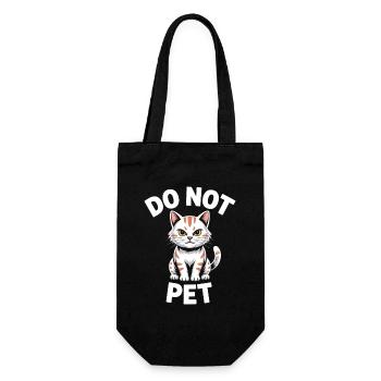 Do Not Pet Introvert Distance Calm Anti Social - Gift Bag for Bottles - black - Front