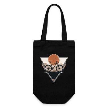 Sunset with bicycle in triangle print - Gift Bag for Bottles - black - Front