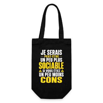 pas sociable Cadeau humour personnalisé - Sac à bouteille - noir - Devant