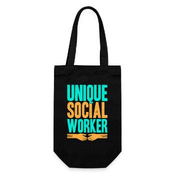 Social Worker Quote Unique Social Work - Geschenkbeutel für Flaschen - Schwarz - Vorne