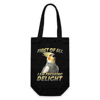 Cockatiel Bird Humor Cockatiel Parrot Bird - Gift Bag for Bottles - black - Front