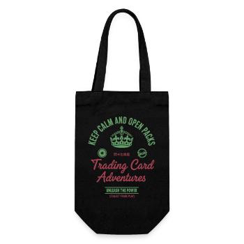 Keep Calm And Open Packs Trading Card Adventures - Gift Bag for Bottles - black - Front